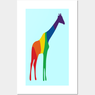 Rainbow Giraffe Posters and Art